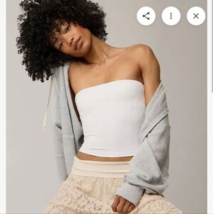 NWOT SO Classic White Tube Crop Top Size L